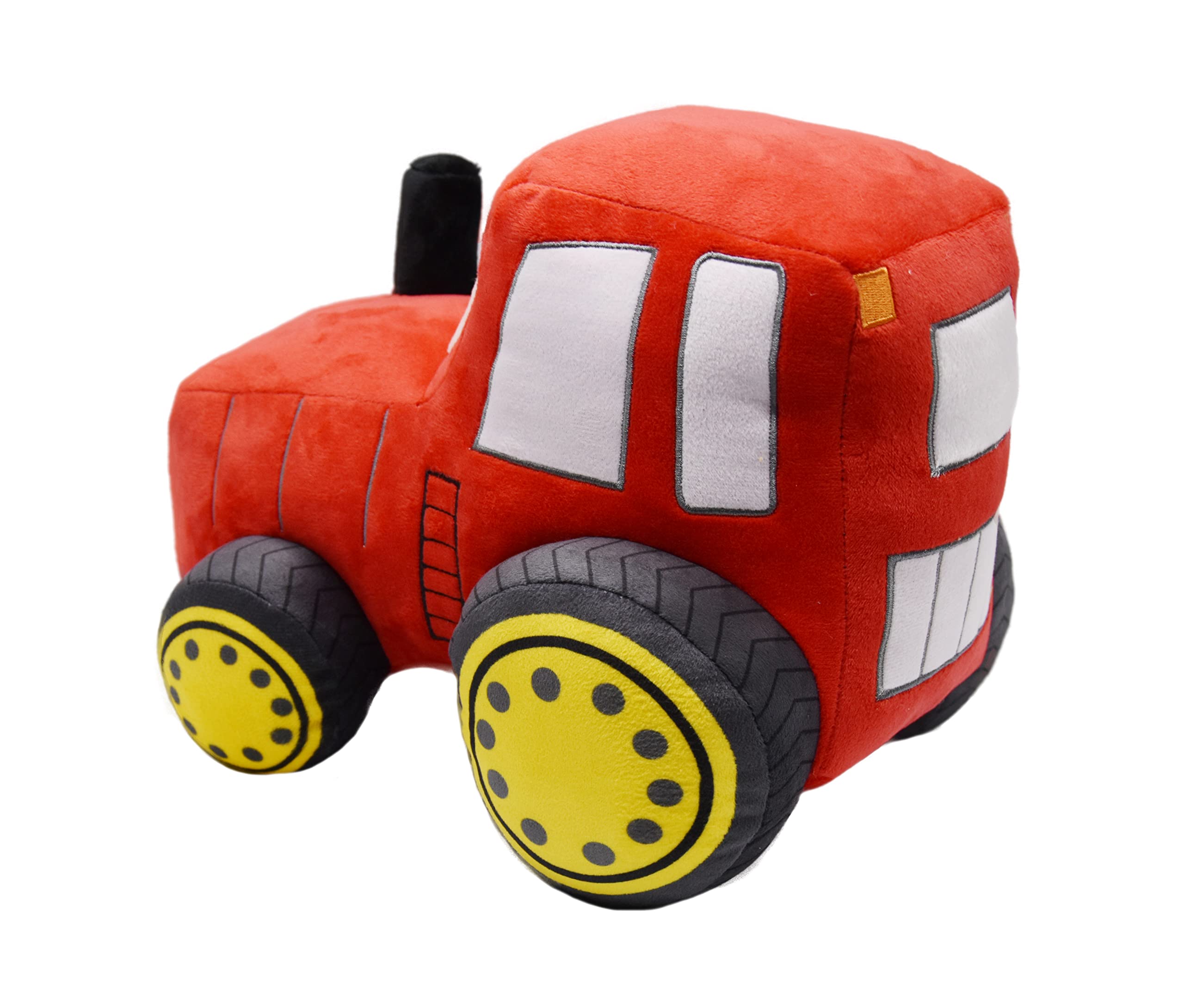 YONLIT Soft Plush Tractor Stuffed Truck Toy Super Cute Car Plushie Throw Pillow Excellent Gifts for Kids or Birthday Party 12 Inches (Red)