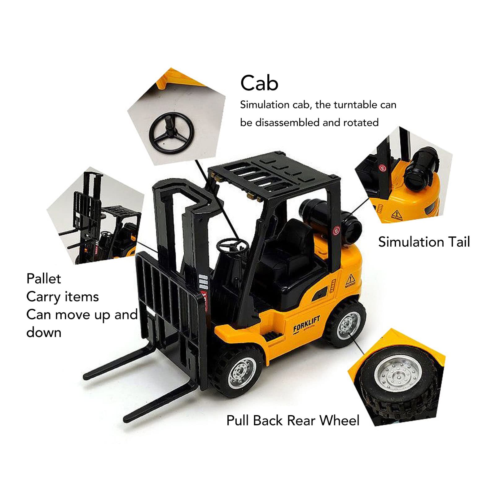 Forklift Toy Forklift Construction Toy Engineering Vehicle Model for 3 Years Old and Up Kids