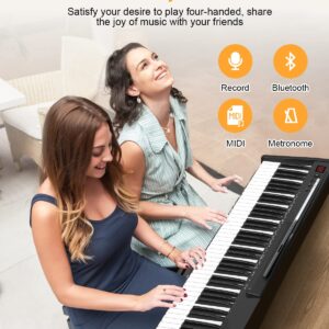 KONIX Keyboard Piano 88 Key, Beginner Semi Weighted Keyboard Piano with Full Size Key, Portable Electric Piano Keyboard Include Sustain Pedal, Power Supply and Piano Bag