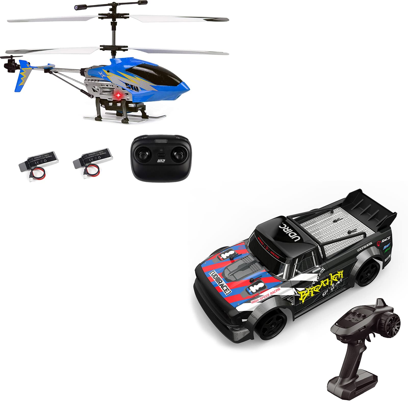 Cheerwing U12 Mini Remote Control Helicopter & UD1601 30KM/H High Speed RC Drift Car for Kids and Adults