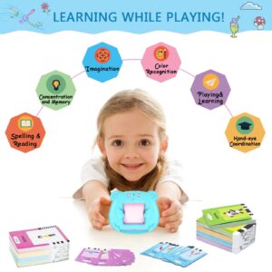 Talking Flash Cards Educational Toys for 1-6 Years Old Boys Girls, Toddlers Learning Toys Electronic Interactive Toys, Preschool Montessori Toys Christmas Birthday Gift(510 Words New Blue)