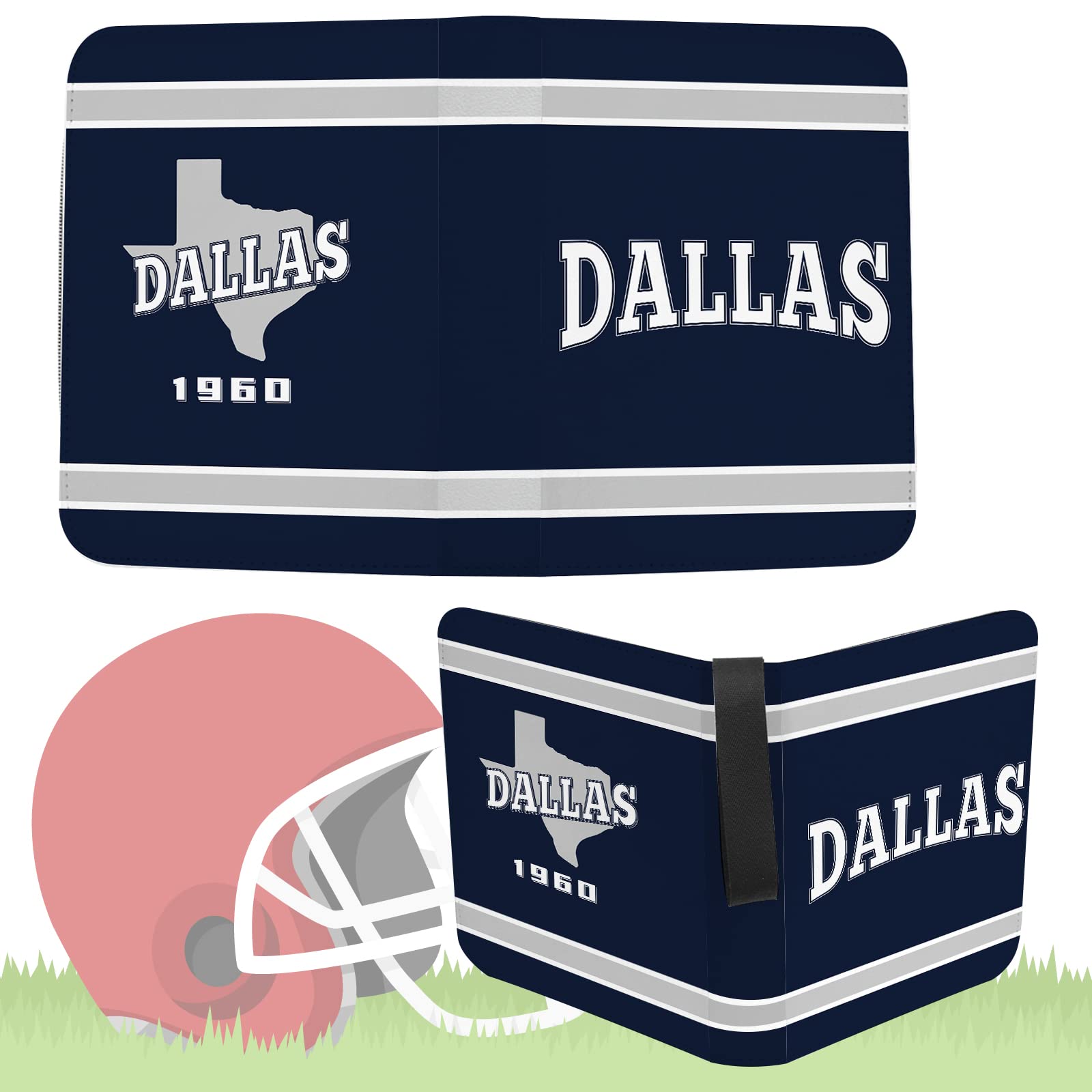 Football Card Binder with Sleeves 900 Pocket, Dallas Football Card Holder for Trading Cards Sports Card 3 Ring Binder Folder Football Collector Album Storage Book Case for Kids Boys Girls Gift (Navy)