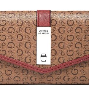 GUESS Women's Cedar Flap Wallet, Black Print, UN, Classic