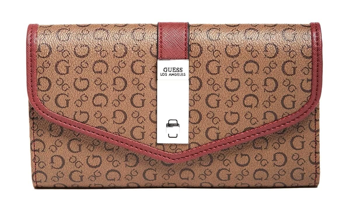 GUESS Women's Cedar Flap Wallet, Black Print, UN, Classic