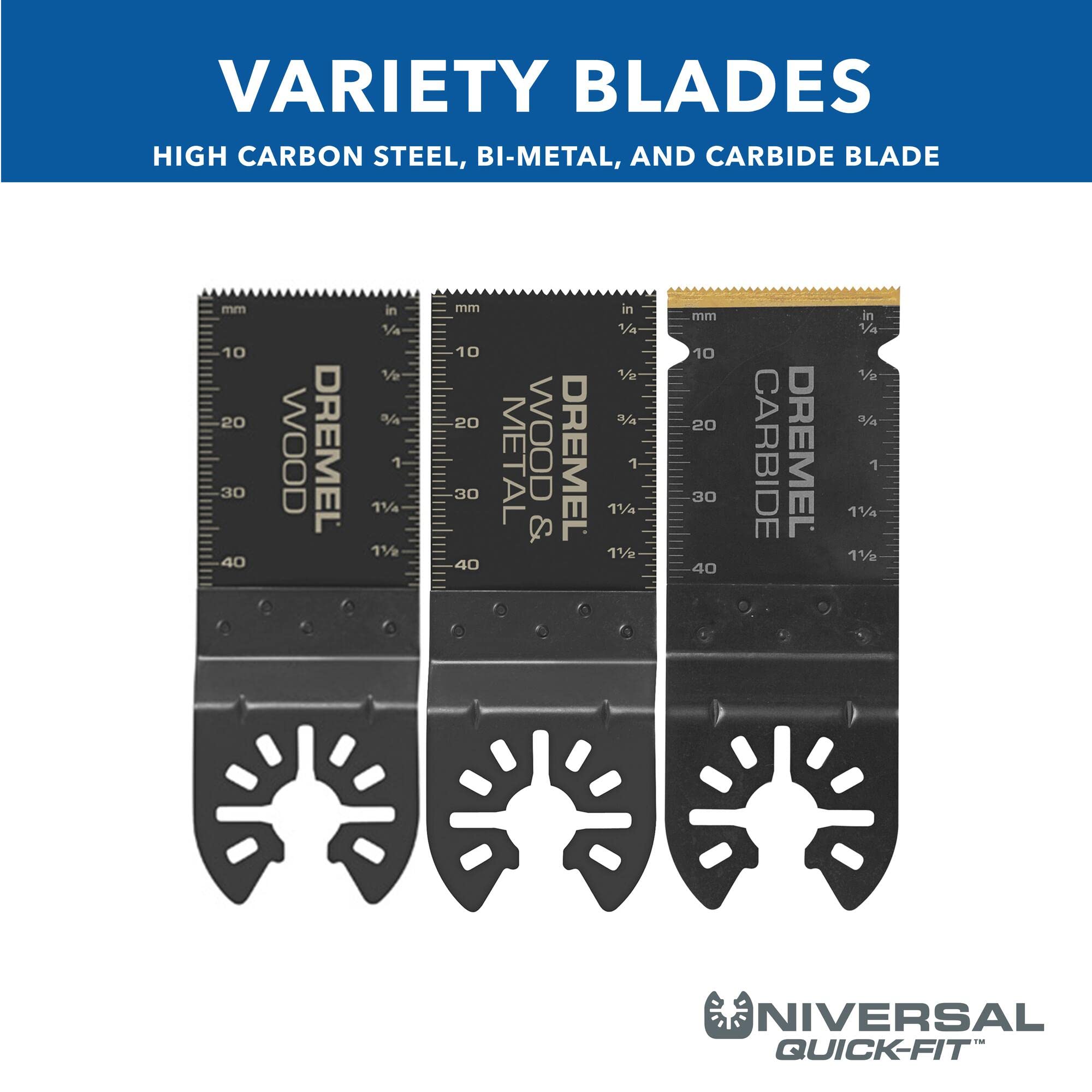 Dremel MM488B Oscillating Multitool Blade Variety Pack, Universal Flush Cut Saw Blades