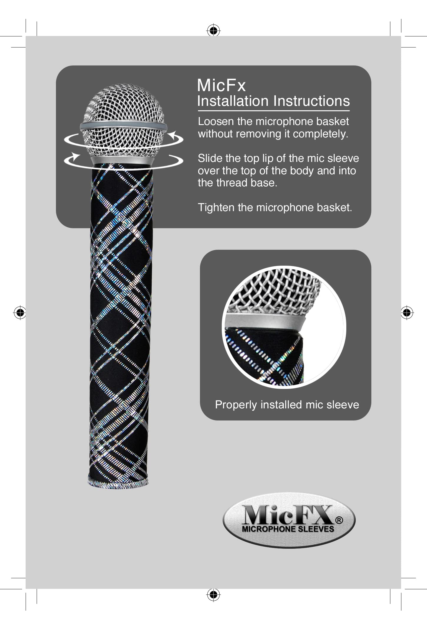 Basic Black Wireless mic Sleeves by MicFX-USA. Super Stretch fits firm. Mic NOT included. Made in USA. Washable.