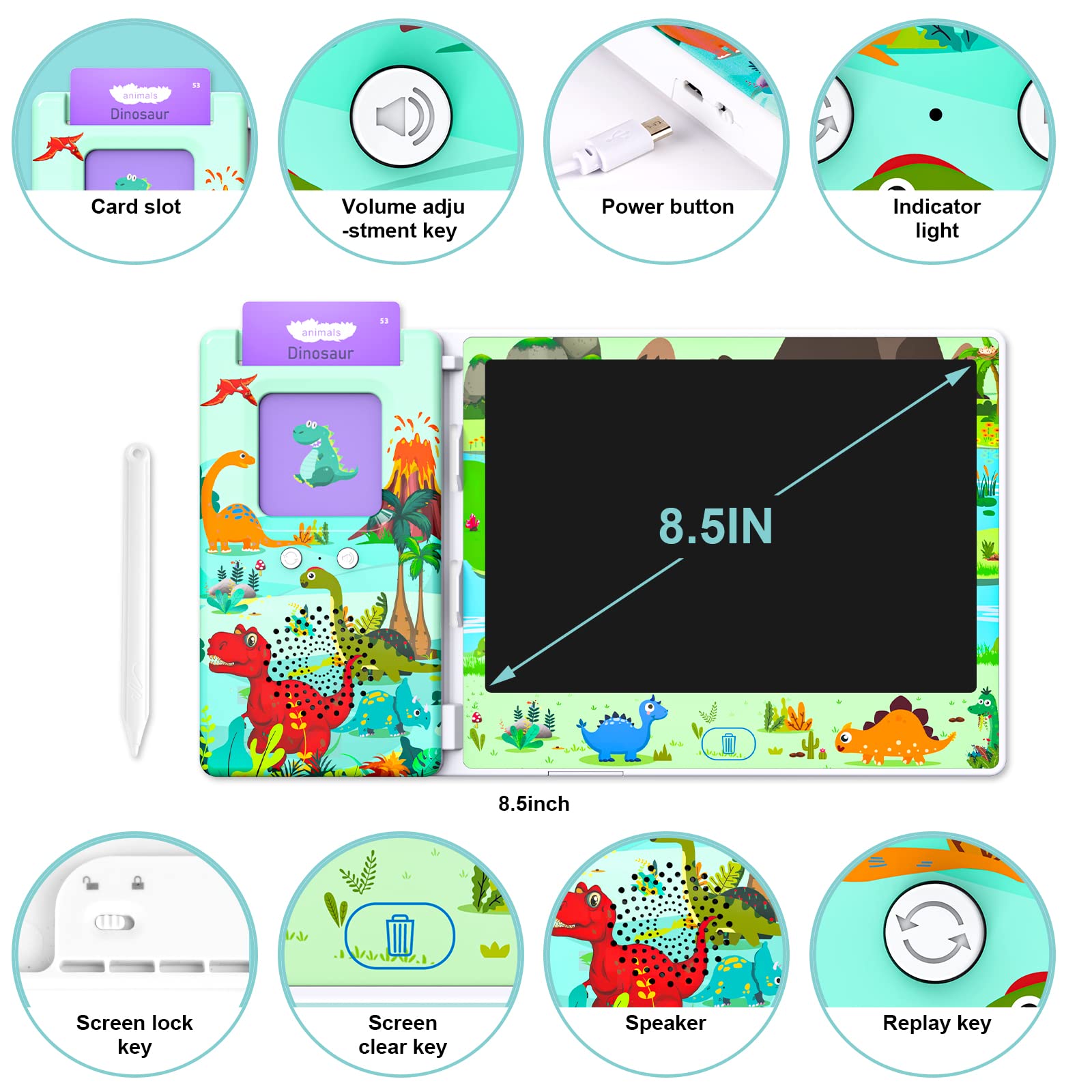 Talking Flash Cards with LCD Writing Tablet, Autism Sensory Toys for Autistic Children, Speech Therapy Toys, 224 Sight Words Educational Learning Toddler Toys for 3 4 5 6 Year Old