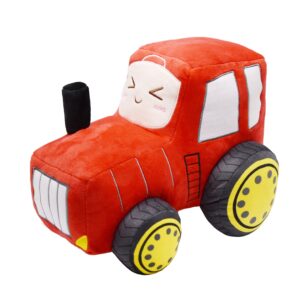 YONLIT Soft Plush Tractor Stuffed Truck Toy Super Cute Car Plushie Throw Pillow Excellent Gifts for Kids or Birthday Party 12 Inches (Red)