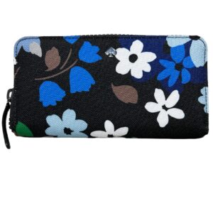 kate spade jae bold bloom continental zip around wallet black floral canvas