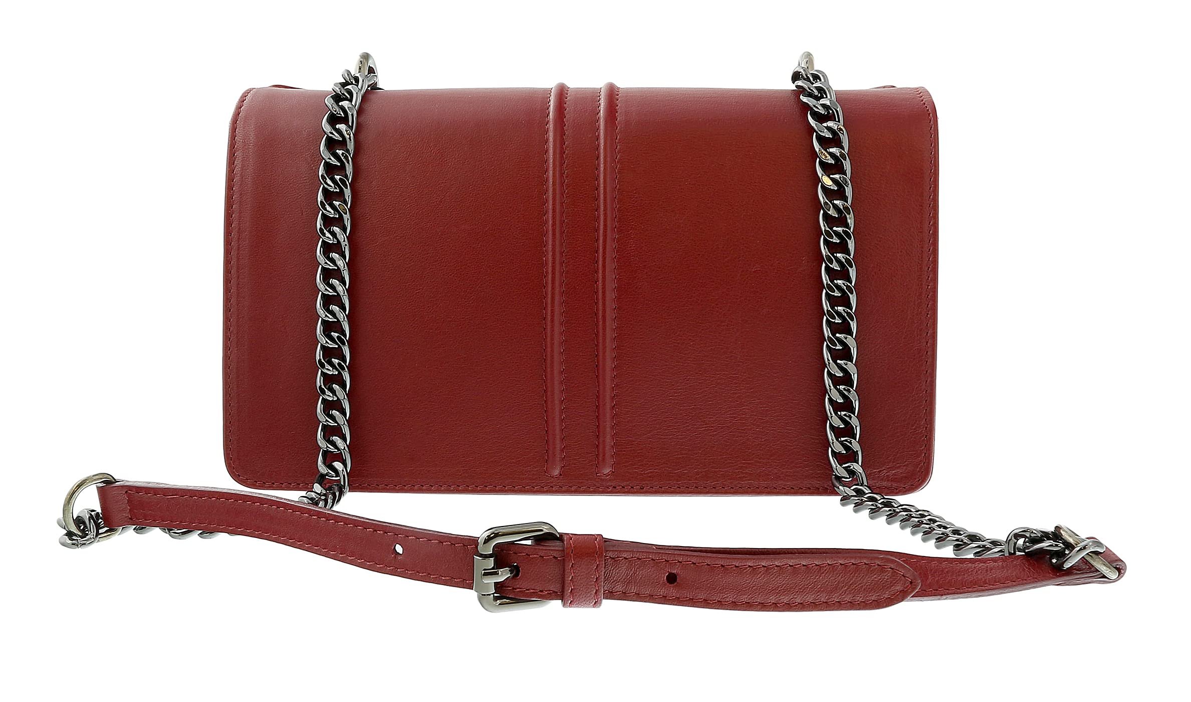 Pierre Cardin Burgundy Leather Small Structured Shoulder Bag for womens