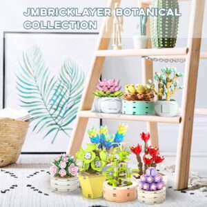 JMBricklayer Flowers Succulents Botanical Collection Building Sets, Plants Office Home Decor Succulents Bonsai Building Toys, Creative Flowers Building Project for Adults, Gifts Ideas for Girls Women