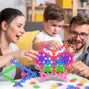 BABY HOME 400 Pieces Building Blocks Kids STEM Toys, Interlocking Solid Plastic Educational Toys Sets for Preschool Kids Boys and Girls Aged 3+, Safe Material Creativity Kids Toys