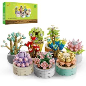 jmbricklayer flowers succulents botanical collection building sets, plants office home decor succulents bonsai building toys, creative flowers building project for adults, gifts ideas for girls women