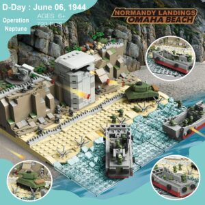 POCO DIVO Omaha Beach D-Day Normandy Landings WWII Collection Standard Block Toy Building Brick Set, 723 pcs