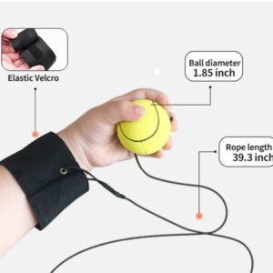 ZUYEE Wrist Return Ball 1.85 Inch (Not 2.36 inch) Sports Wrist Balls On A String Rubber Rebound Balls (Basketball, Baseball, Soccer) Wristband Toy for Children Kids Gift Exercise or Play (4 PCS)