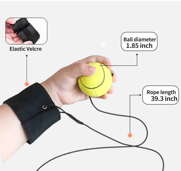 ZUYEE Wrist Return Ball 1.85 Inch (Not 2.36 inch) Sports Wrist Balls On A String Rubber Rebound Balls (Basketball, Baseball, Soccer) Wristband Toy for Children Kids Gift Exercise or Play (4 PCS)