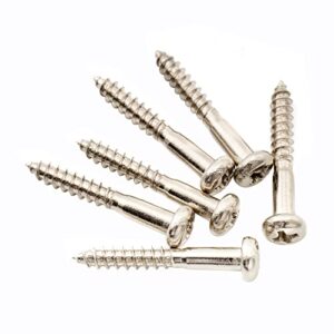 musiclily ultra 3.5x25mm stainless steel tremolo bridge mounting screws for strat style electric guitar replacement, nickel (set of 6)