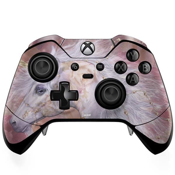 Skinit Decal Gaming Skin Compatible with Xbox One Elite Controller - Officially Licensed Tate and Co. Licorne Florale Rose Unicorn Design