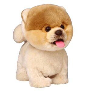 cu-mate interactive dog stuffed animal electronic plush pomeranian simulation puppy realistic toy like-real robotic nodding barking wagging tail present pet for toddler boys