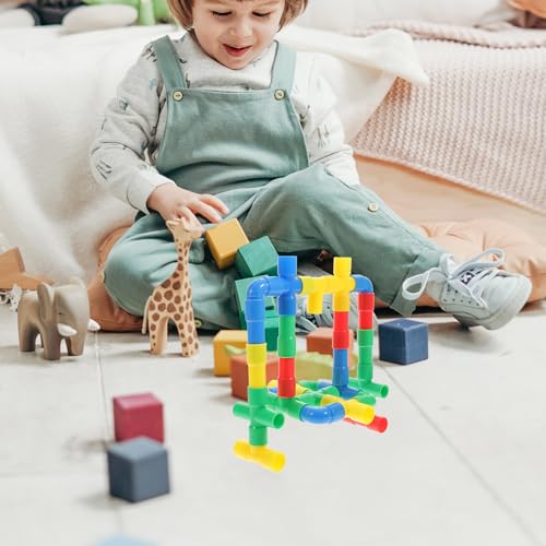 1 Set of STEM Building Blocks Toy,Tube Locks Construction Building Blocks Set Educational Pipe Tube Building Toy for Boys Girls Educational Learning Toys