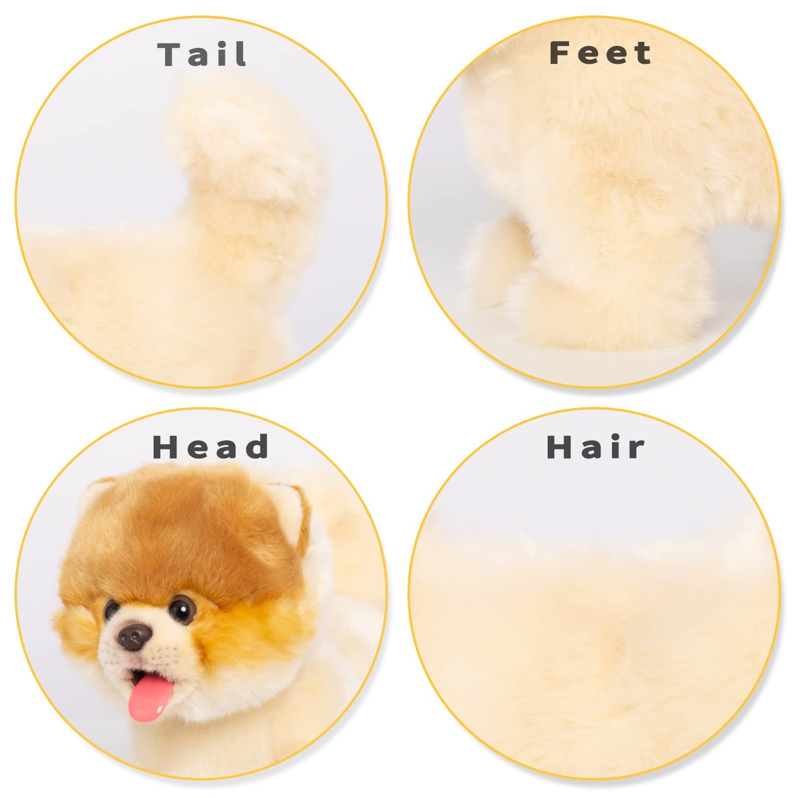 CU-MATE Interactive Dog Stuffed Animal Electronic Plush Pomeranian Simulation Puppy Realistic Toy Like-Real Robotic Nodding Barking Wagging Tail Present Pet for Toddler Boys