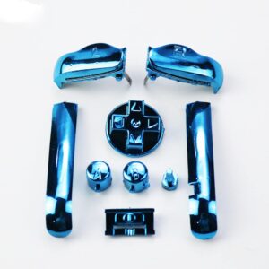 Chrome Buttons Power ON Off Key Keypads for Gameboy Advance GBA L R A B Direction D-Pads Button (Chrome Blue)