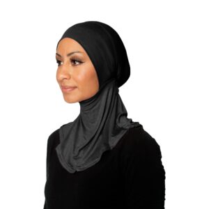 TheHijabStore.com Women's Ninja Hijab Under Scarf with Comfortable Elastic Neck Full Instant Coverage Bonnet Caps Black