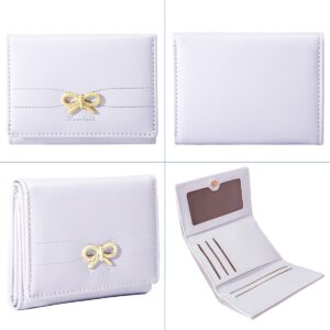 Sunwel Fashion Wallets Girls Cute Coquette Bow Small Wallet Aesthetic Card Holder ID Window Purse for Women (PURPLE)