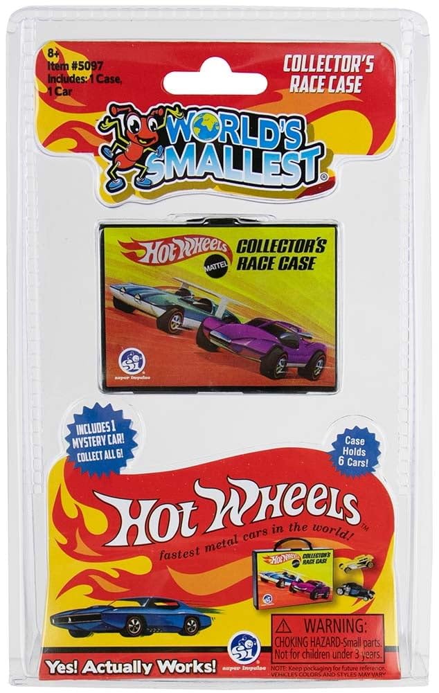 Worlds Smallest Hot Wheels Carry Case, Miniature, Each Sold Separately. Styles Selected at Random