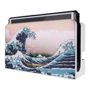 PlayVital The Great Wave Custom Dock Cover for Nintendo Switch OLED, Dust Anti Scratch PC Hard Faceplate Shell Cover for Nintendo Switch OLED Charging Dock - Dock NOT Included