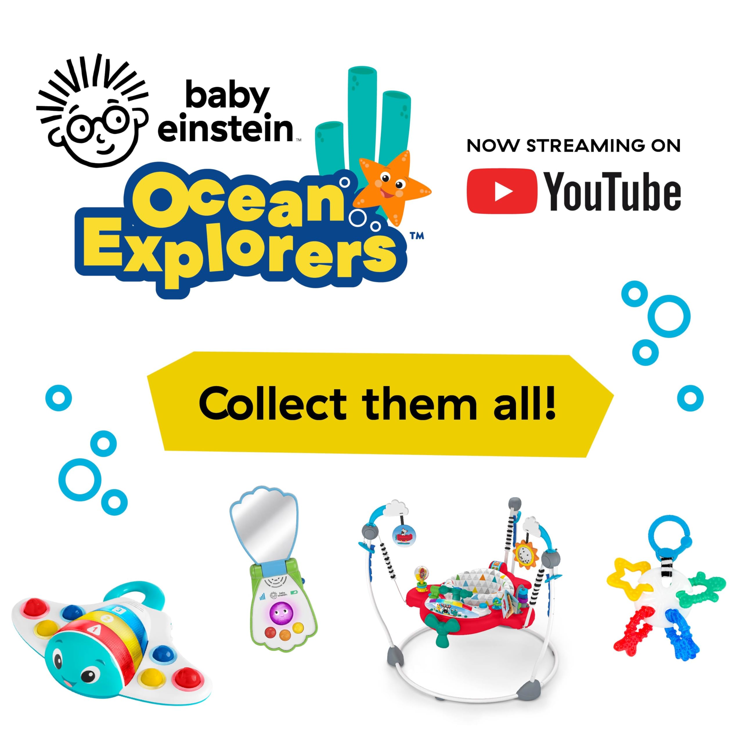 Baby Einstein Ocean Explorers Pop & Explore Stingray Popper Toy, Ages 6 Months and up