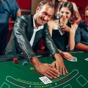 Poker Table Topper Blackjack Set – play Casino Games using the Texas Holdem Poker Set on Green Table Cloth or Black Jack Set on Green Felt Table Mat