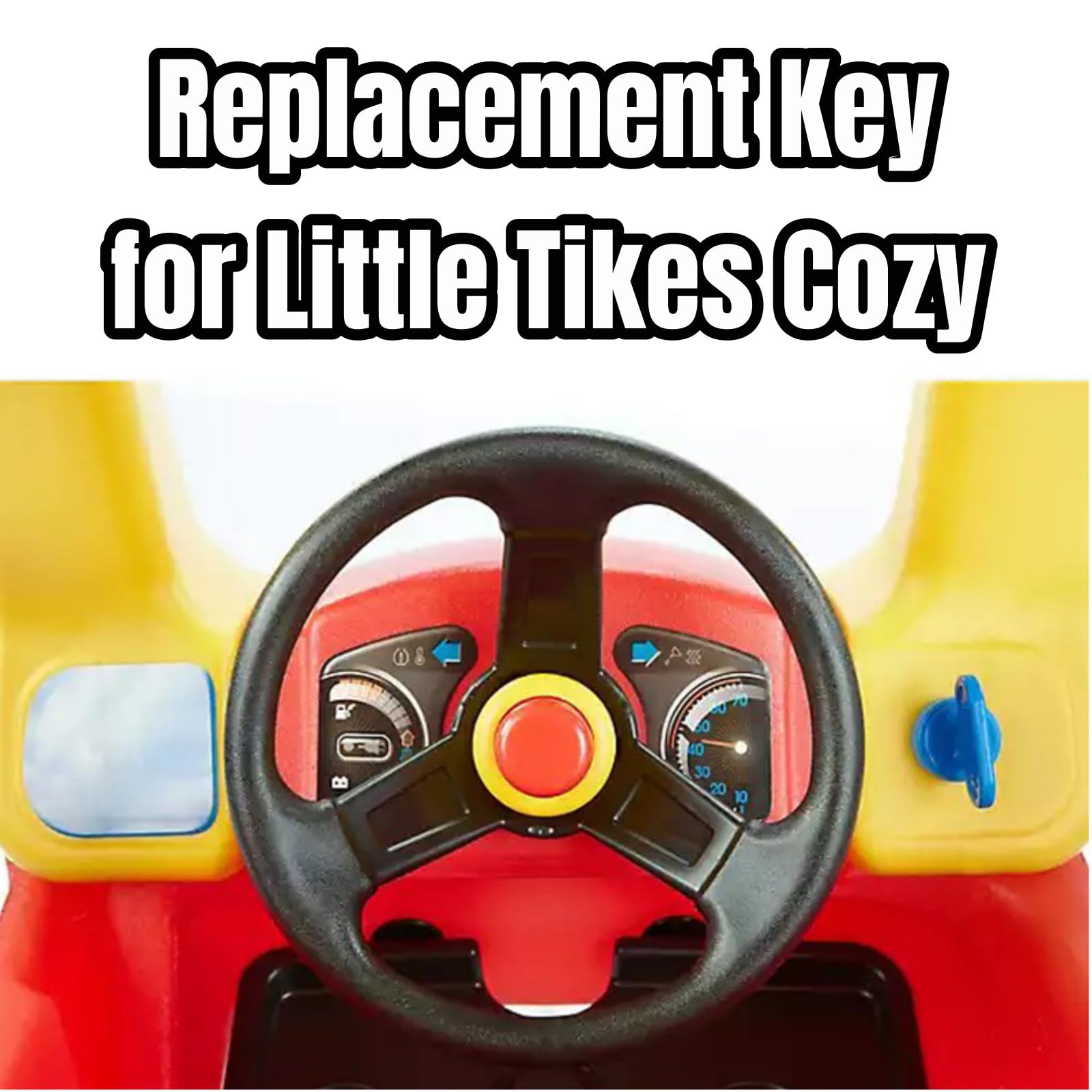 TEYOUYI Replacement Key for Little Tikes Cozy Coupe Accessories for Little Tikes Cozy Coupe Personalized Gifts for Toy Car to Kids 2pcs White