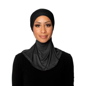 TheHijabStore.com Women's Ninja Hijab Under Scarf with Comfortable Elastic Neck Full Instant Coverage Bonnet Caps Black