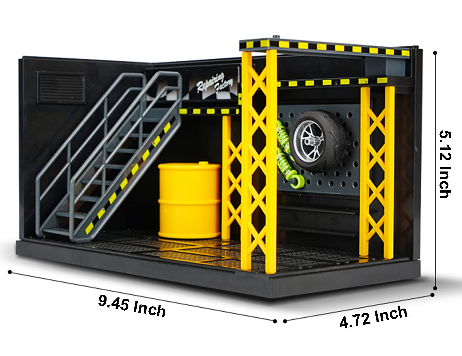 Gilumza Display Case DIY Simulation Scenario Die-cast Model with LED Light, Garage Scene Model for Motorcycle Toy Car Toys Collectibles Assemble (9x4x5inch)