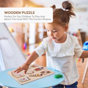 CHILDLIKE BEHAVIOR Wooden Puzzle - Toddler & Kids Wood Toy Puzzle - Educational Wooden Puzzle Set - Montessori Peg Board Toys Tool - Learning Non- Platic Puzzles Board for Toddlers Ages 1-3