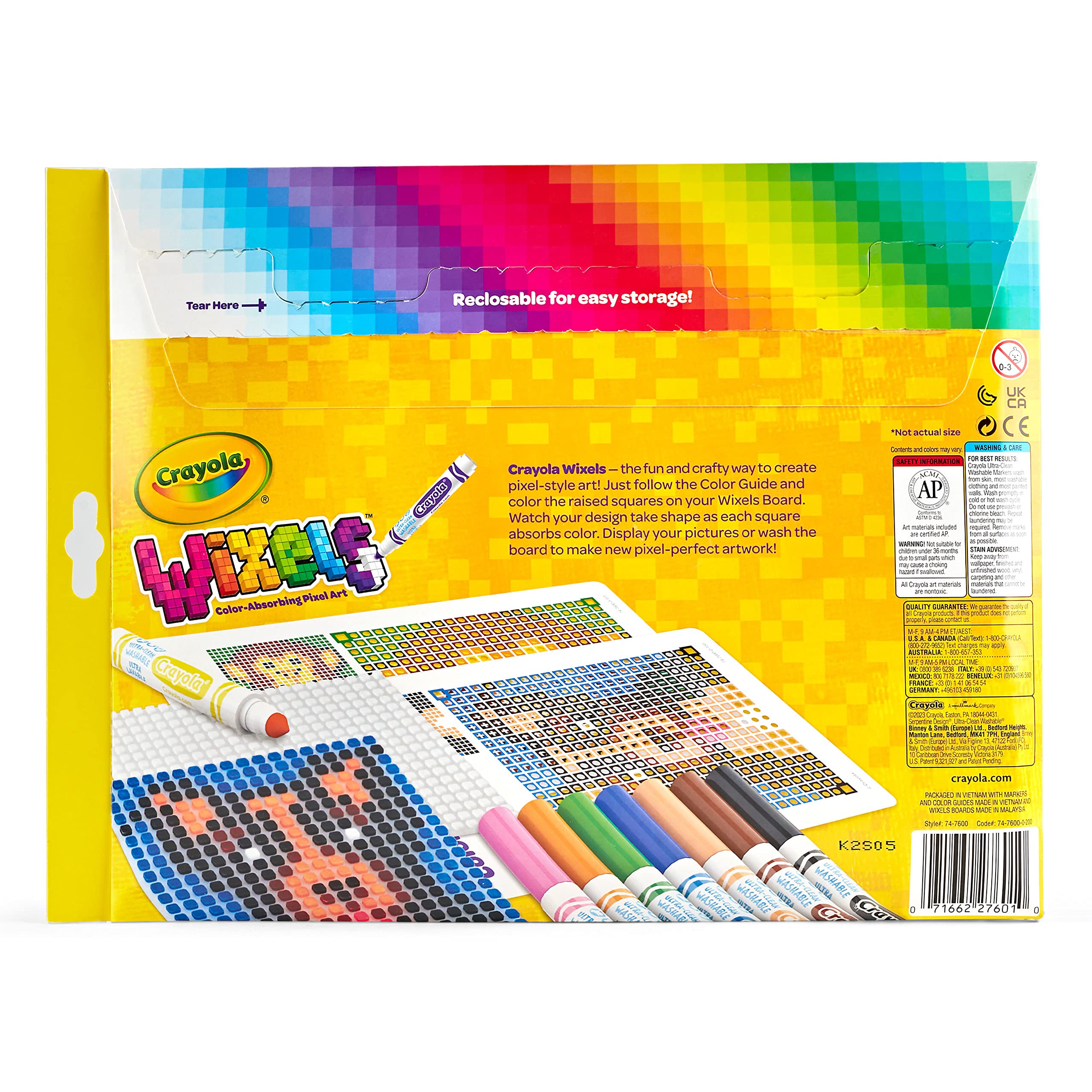 Crayola Wixels Animals Activity Kit, Pixel Art Coloring Set, Gift for Kids, Ages 6, 7, 8, 9