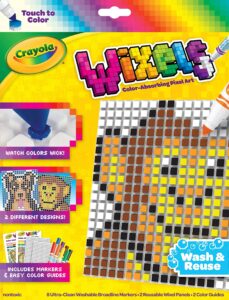 crayola wixels animals activity kit, pixel art coloring set, gift for kids, ages 6, 7, 8, 9