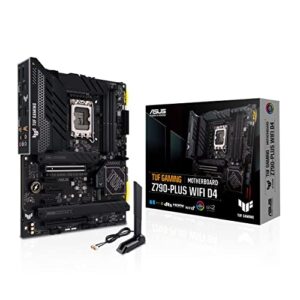 asus tuf gaming z790-plus wifi d4 lga 1700(intel 14th,12th&13th gen) atx gaming motherboard(pcie 5.0, ddr4,4xm.2 slots,16+1 drmos, wifi 6,2.5gb lan, front usb 3.2 gen 2 type-c, thunderbolt 4/usb4)