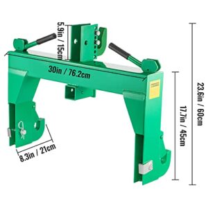 VEVOR 3-Point Quick Hitch, 3080 LBS Lifting Capacity Tractor Quick Hitch, 27.5" Between Lower Arms Attachments Quick Hitch, No Welding & 5 Level Adjustable Bolt, Adaptation to Category 1 & 2 Tractors