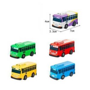 ZOTIN 5Pcs Little Bus Tayo Toy, Pull Back Mini Bus Toy Set, Cartoon Colors Cars Model, Gift for Friend and Children