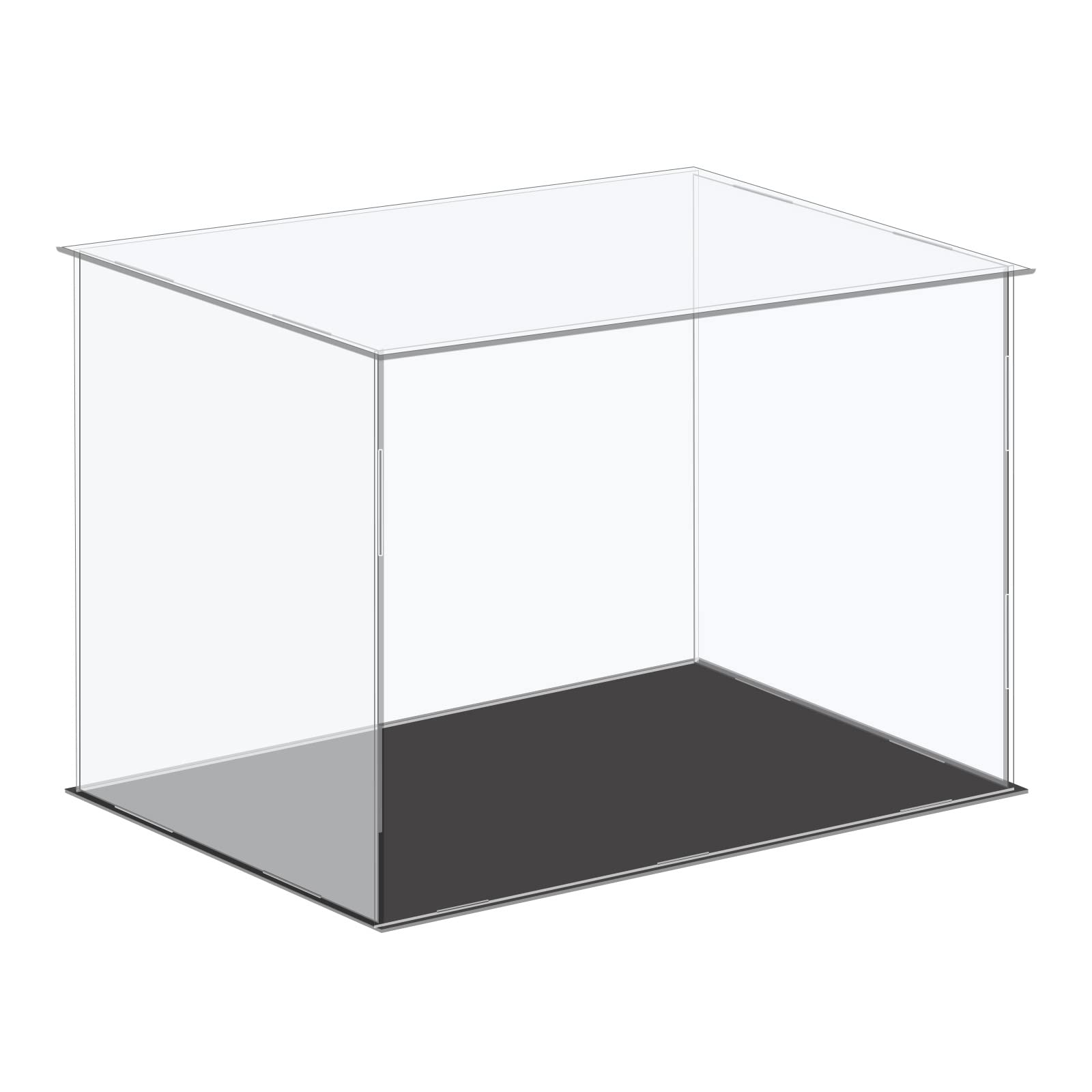 MECCANIXITY Acrylic Display Case Plastic Box Cube Storage Box Clear Small Assemble Dustproof Showcase 14.1x10.2x10 Inch for Collectibles Items