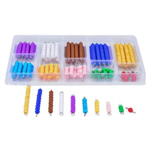 Kghios Montessori Math Toys Material for Toddlers 10 Sets of Colord Bead Chains 1-10 for Early Preschool Learning Toy,1-10 Numeral Cognition Toy