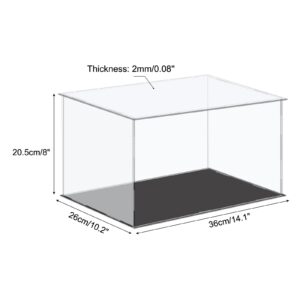 MECCANIXITY Acrylic Display Case Plastic Box Cube Storage Box Clear Small Assemble Dustproof Showcase 14.1x10.2x8 Inch for Collectibles Items