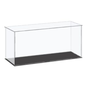 meccanixity acrylic display case plastic box cube storage box clear small assemble dustproof showcase 14.1x4.3x6.1 inch for collectibles items