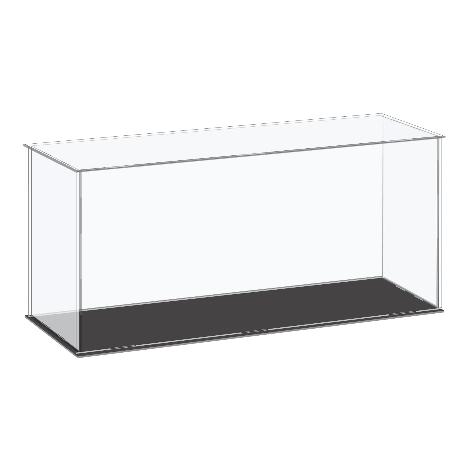 MECCANIXITY Acrylic Display Case Plastic Box Cube Storage Box Clear Small Assemble Dustproof Showcase 14.1x4.3x6.1 Inch for Collectibles Items