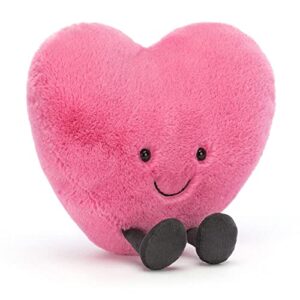 jellycat amuseables pink heart stuffed plush | valentine's day gifts for kids, boys, girls, teens, men and women