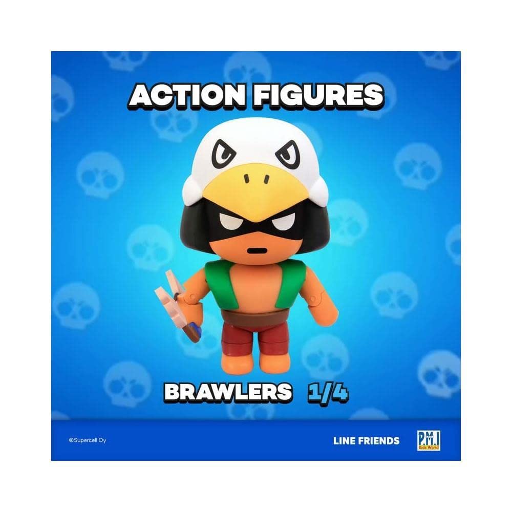 P.M.I. Brawl Stars Action Figure | One of Four 6.7-Inch-Tall Collectibles | Brawl Stars Toys, Gift for Video Gamer | Bo with Arrows Figure | Ofically Licensed Toy Figure - Articulated