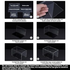 MECCANIXITY Acrylic Display Case Plastic Box Cube Storage Box Clear Small Assemble Dustproof Showcase 14.1x10.2x8 Inch for Collectibles Items