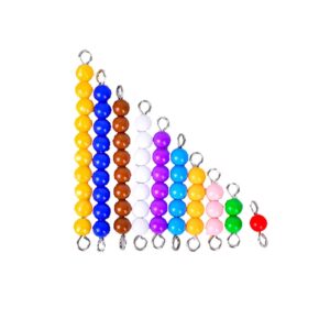 Kghios Montessori Math Toys Material for Toddlers 10 Sets of Colord Bead Chains 1-10 for Early Preschool Learning Toy,1-10 Numeral Cognition Toy